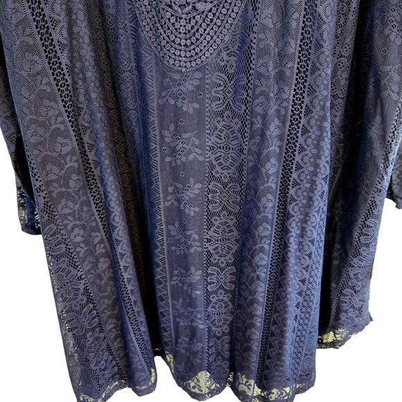 NWT Eyeshadow Women's Dress 2X 2XL XXL Blue Long Sleeves Plus Size 18W 20W New - Picture 3 of 8